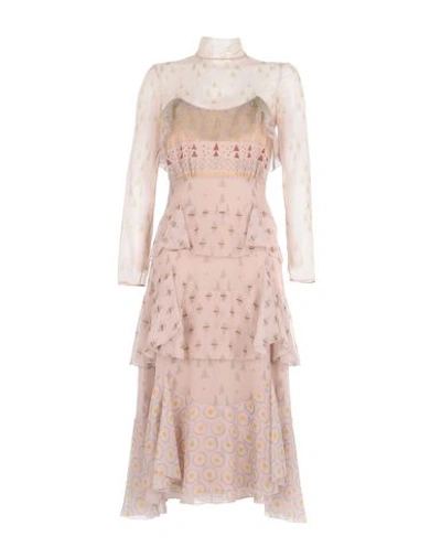 Shop Valentino Midi Dresses In Pastel Pink