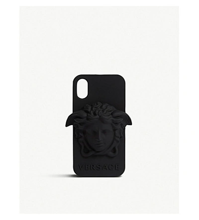 Shop Versace Medusa Head Iphone X Case In Black