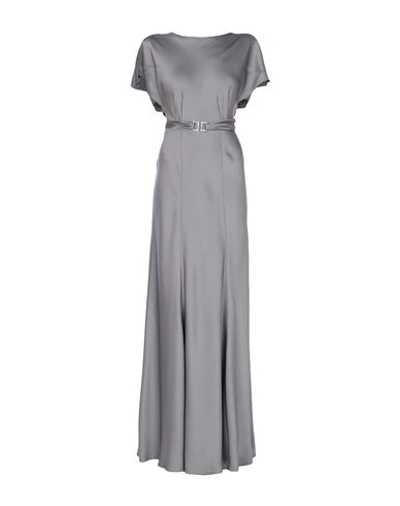 Shop Alberta Ferretti Long Dress In Grey