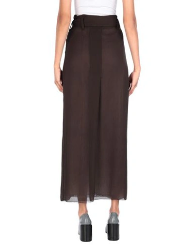 Shop Prada Woman Long Skirt Dark Brown Size 6 Silk