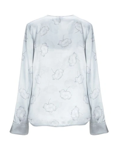 Shop Armani Collezioni Blouses In Sky Blue