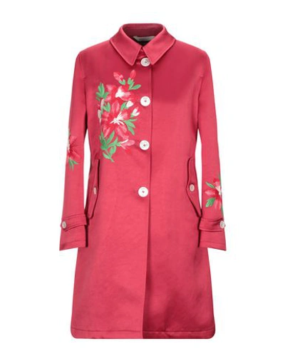 Shop Bottega Martinese Overcoats In Red