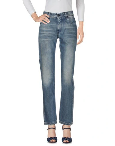 Shop Fendi Denim Pants In Blue