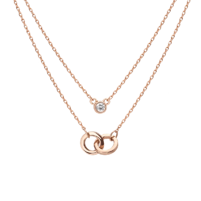 Shop Aurate Layer Cake Necklace Set In Gold/ Pink