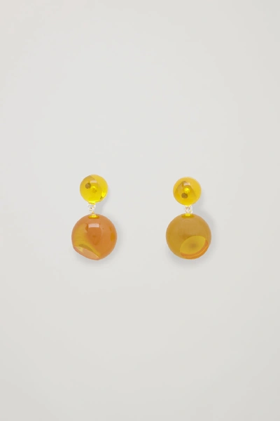 Shop Cos Statement Bead Earrings In Yellow