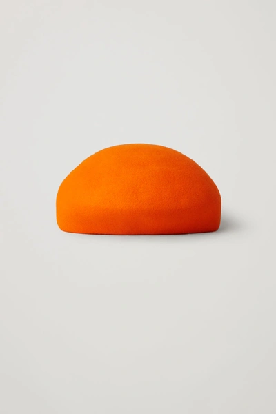 Shop Cos Felt-wool Beret In Vibrant Orange