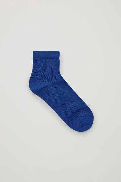 Shop Cos Crochet Low Ankle Socks In Blue