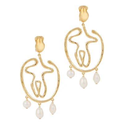 Shop Chloé Femininities Gold-tone Clip-on Earrings