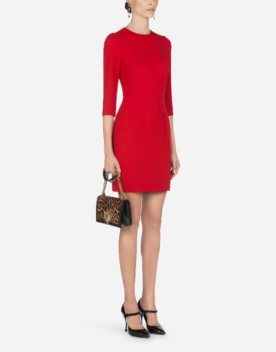 Shop Dolce & Gabbana Short Cady Dress In Red