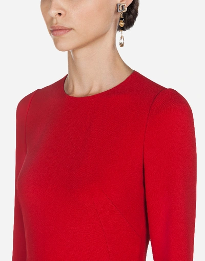 Shop Dolce & Gabbana Short Cady Dress In Red