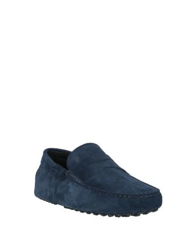 Tod's Suede Leather Gommino Driver Loafers Tods In Blue
