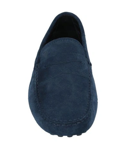 Tod's Suede Leather Gommino Driver Loafers Tods In Blue