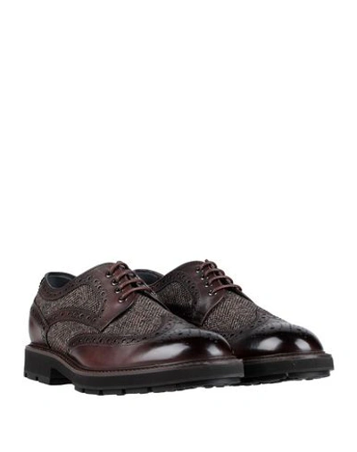 Shop Tod's Lace-up Shoes In Dark Brown