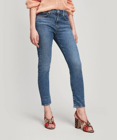 Shop Agolde Toni Mid-rise Slim-straight Jeans In Obscure