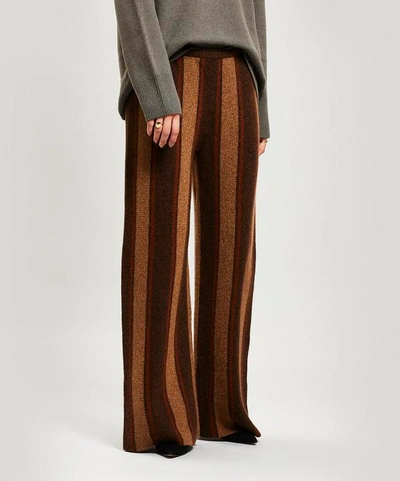 Shop The Row Culotta Cashmere And Silk-blend Trousers In Brown