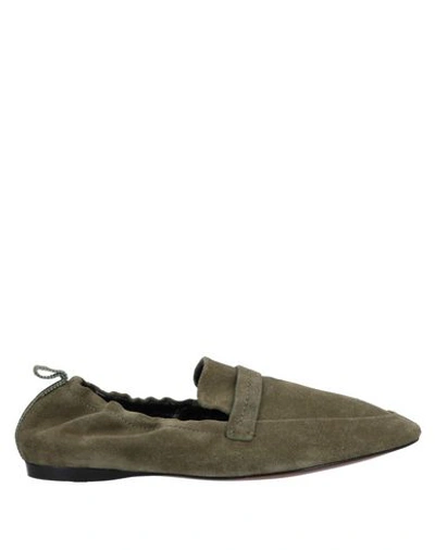 Shop Giorgio Armani Loafers In Military Green