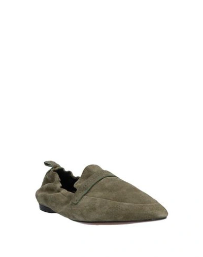 Shop Giorgio Armani Loafers In Military Green