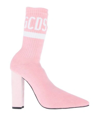 Shop Gcds Woman Ankle Boots Pink Size 10 Textile Fibers