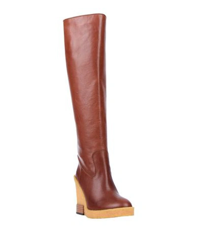 Shop Tod's Knee Boots In Cocoa