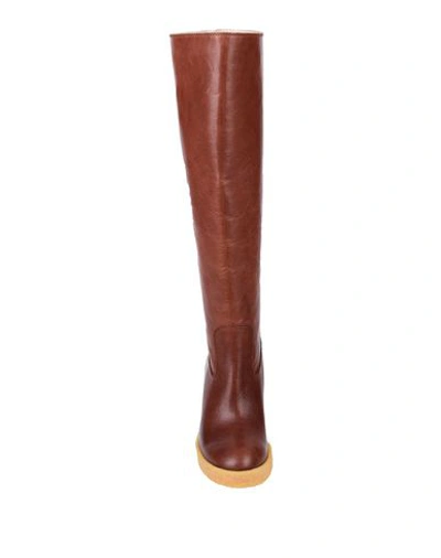 Shop Tod's Knee Boots In Cocoa