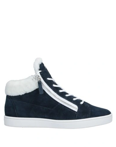 Shop Giuseppe Zanotti Sneakers In Dark Blue