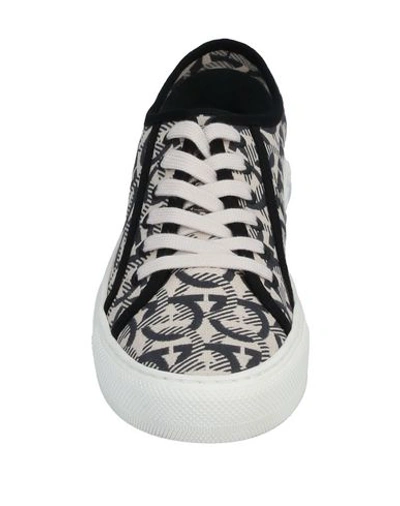 Shop Ferragamo Woman Sneakers Ivory Size 10.5 Textile Fibers In White