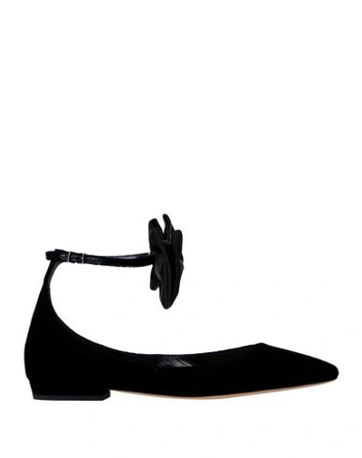 Shop Giorgio Armani Ballet Flats In Black