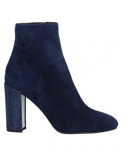 Shop René Caovilla Ankle Boots In Dark Blue