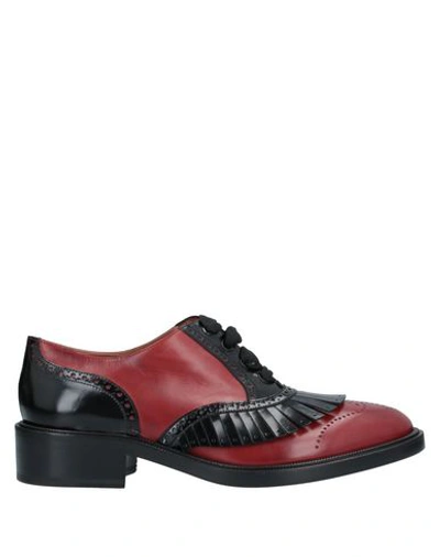 Shop Sartore Laced Shoes In Brick Red