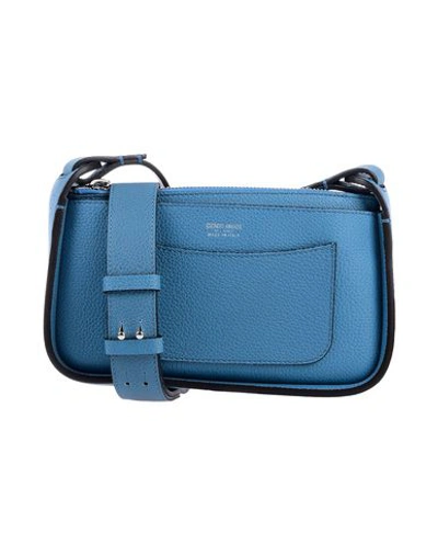 Shop Giorgio Armani Cross-body Bags In Slate Blue