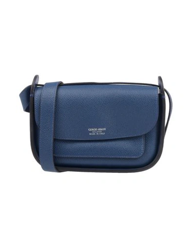 Shop Giorgio Armani Cross-body Bags In Dark Blue