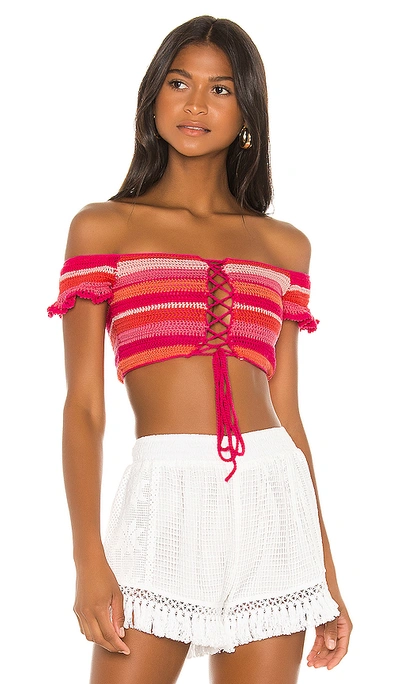 Shop All Things Mochi Willie Bandeau Top In Red