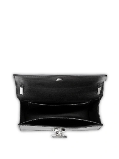 Shop Burberry Black Mini Leather Tb Bag