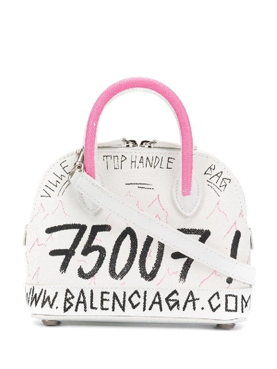 Shop Balenciaga Ville Xxs Graffiti Top Handle Bag