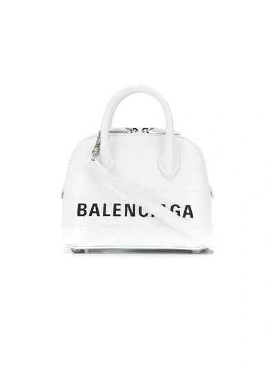 Shop Balenciaga Ville Xxs Croco Embossed Crossbody Bag