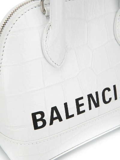 Shop Balenciaga Ville Xxs Croco Embossed Crossbody Bag