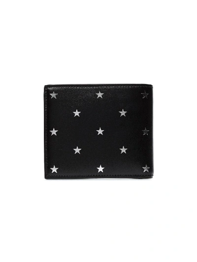 Shop Saint Laurent Star Print Bi-fold Wallet In Black