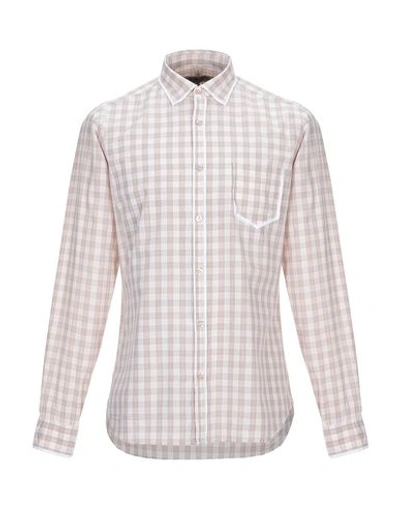 Shop Dnl Checked Shirt In Sand