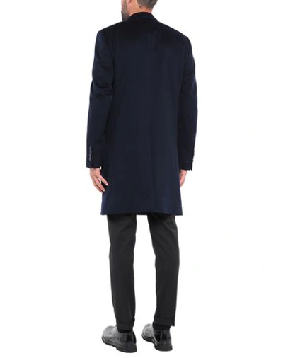 Shop Dolce & Gabbana Man Coat Midnight Blue Size 44 Virgin Wool, Cashmere