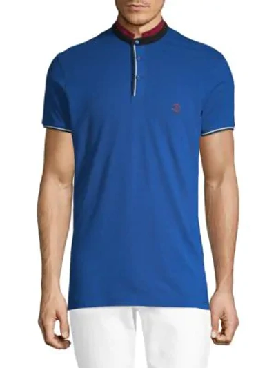 Shop Roberto Cavalli Striped Short-sleeve Polo In Bluette