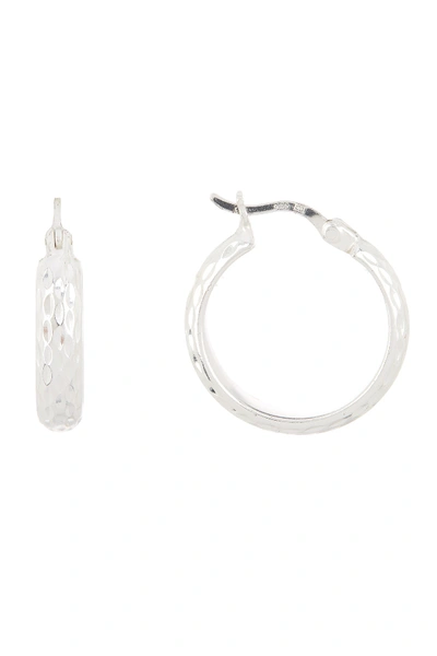 Shop Argento Vivo Sterling Silver Diamond Cut Click Top 19mm Hoop Earrings