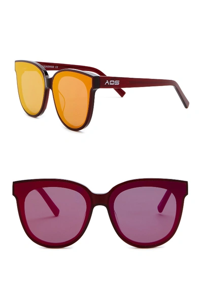 Shop Aqs Iris 65mm Oversized Cat Eye Sunglasses In Maroon
