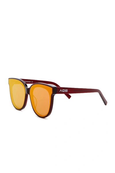 Shop Aqs Iris 65mm Oversized Cat Eye Sunglasses In Maroon