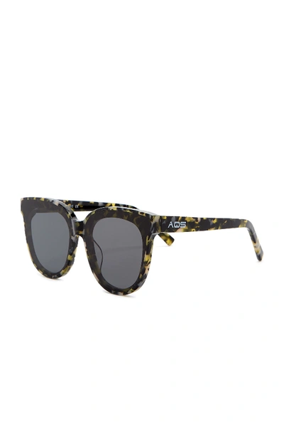 Shop Aqs Iris 65mm Oversized Cat Eye Sunglasses In Black/green