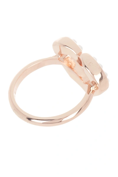 Shop Ted Baker Esztel Enchanted Heart Ring In Rose Gold/wht Prl