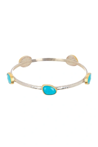 Shop Gurhan Two-tone Organic Elements Stacking Stone Bracelet In Silver