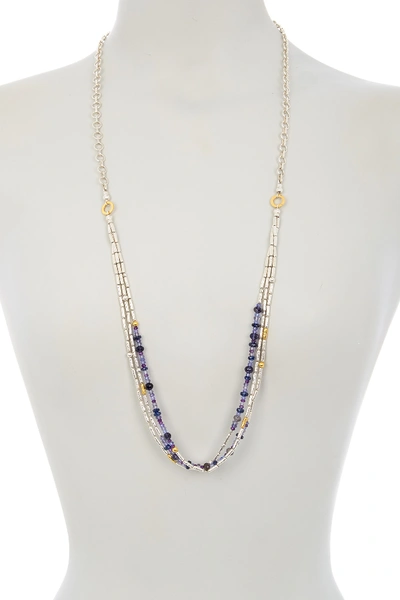 Shop Gurhan Two-toned Vertigo Flurries Triple Strand Necklace In Silver