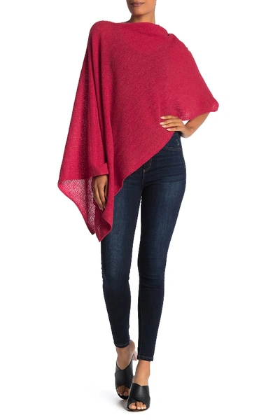 Shop Portolano Lightweight Lambswool Cowl Neck Poncho In Strawberry