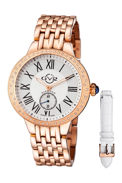 Shop Gv2 Astor Diamond Quartz Watch, 40mm In Rose Gold