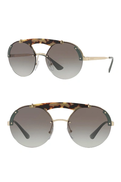 Shop Prada 37mm Round Sunglasses In Pale Gold